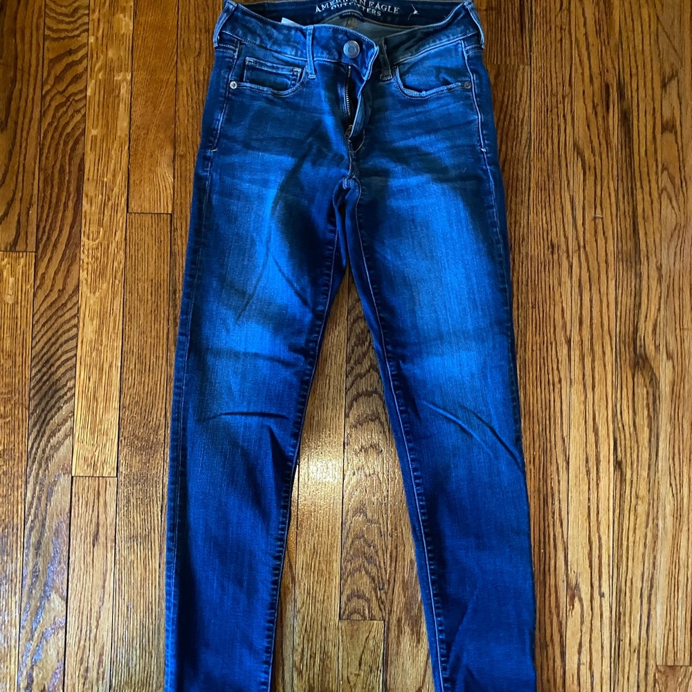 AE Dark Wash Super Stretch Skinny Jeans